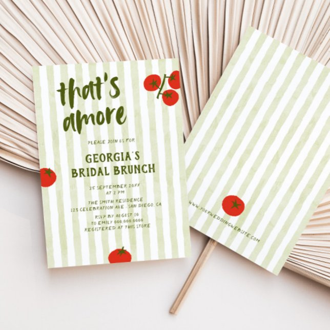 That's Amore Tomato Hand Drawn Bridal Shower Invitation (Creator Uploaded)