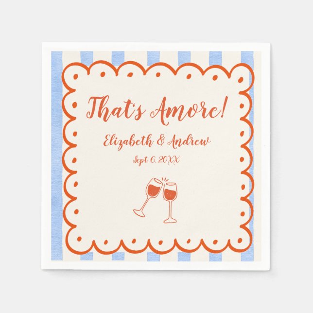 That's Amore Trendy whimsical hand drawn  Napkins (Front)