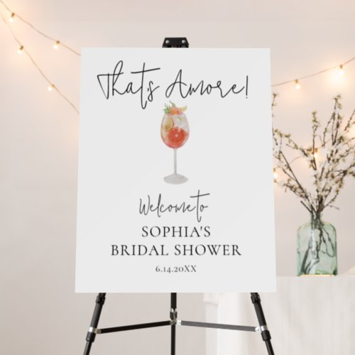 Thats Amore Watercolor Bridal Shower Welcome  Foam Board