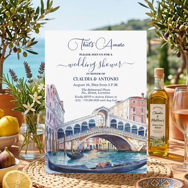 That's Amore Watercolor Venice Wedding Shower Invitation (Creator Uploaded)