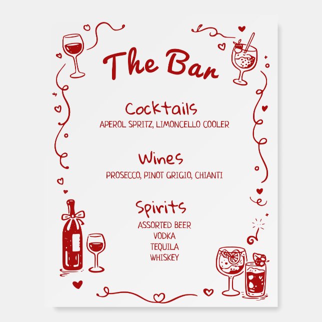 Thats Amore Wedding Bar Sign Cocktail Menu Sign (Front)