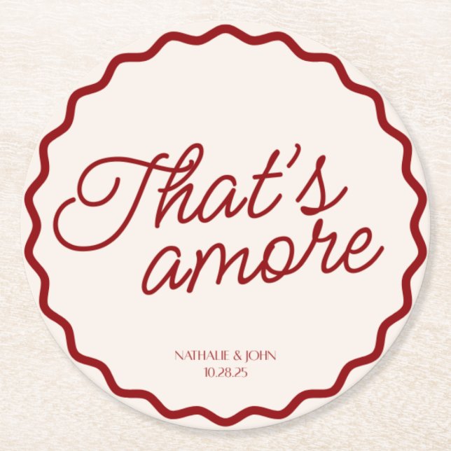That's Amore Wedding Coaster (Front)