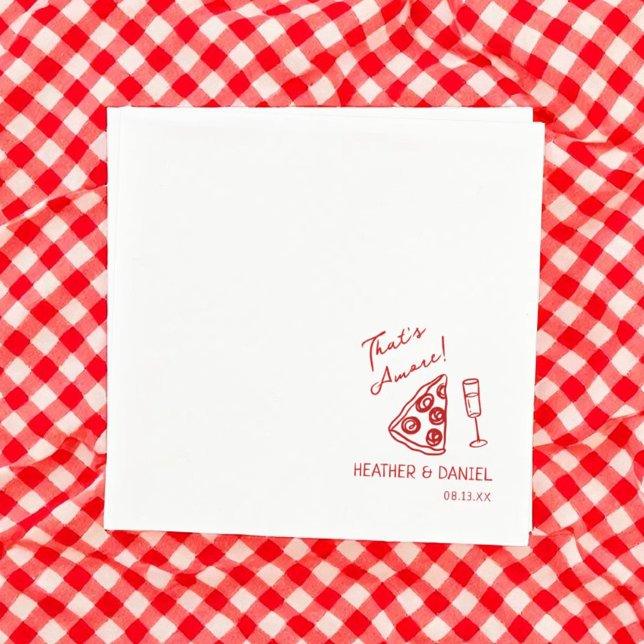 That's Amore Wedding Italy Pizza Party Pizza Bar Napkins (Creator Uploaded)
