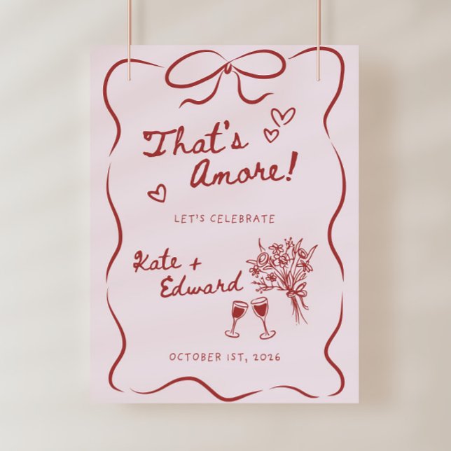 That's Amore Welcome Sign Template, Engagement Par (Creator Uploaded)