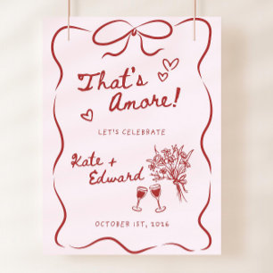 That's Amore Welcome Sign Template Engagement Pink