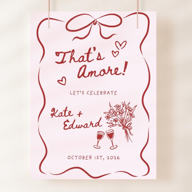 That's Amore Welcome Sign Template Engagement Pink (Creator Uploaded)