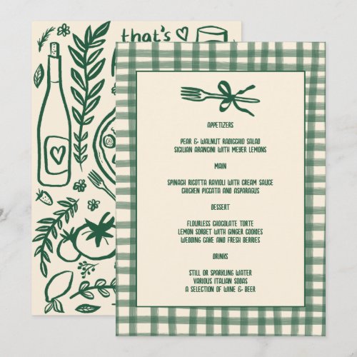 That's Amore Whimsical CUSTOM Italian Food Drink  Menu