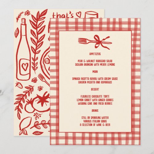 That's Amore Whimsical CUSTOM Italian Food Drink  Menu