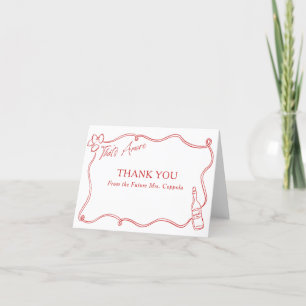 That's Amore Whimsical Hand Drawn Bridal Shower Letterpress Thank You Card