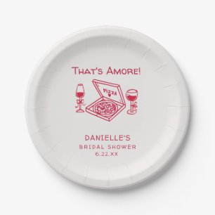 That's Amore Whimsical Hand Drawn Bridal Shower Paper Plates