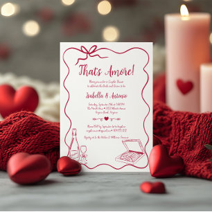 That's Amore Whimsical Hand Drawn Couples Shower Invitation
