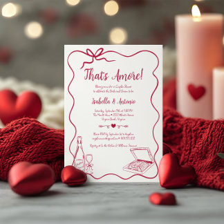 That's Amore Whimsical Hand Drawn Couples Shower Invitation