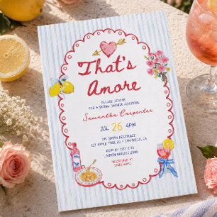 That's amore whimsical Italian bridal shower Invitation