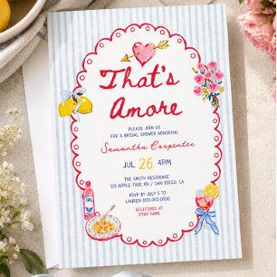 That's amore whimsical Italian bridal shower  Invitation