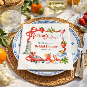 That's Amore Whimsical Italian Bridal Shower Napkins