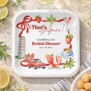 That's Amore Whimsical Italian Bridal Shower Paper Plates