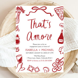 That's Amore Whimsical Italian Engagement Party Invitation