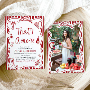 That's Amore Whimsical Italian Pizza Bridal Shower Invitation