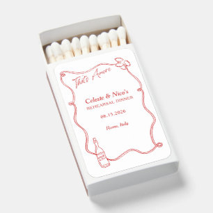 That's Amore Whimsical Italian Rehearsal Dinner Matchboxes