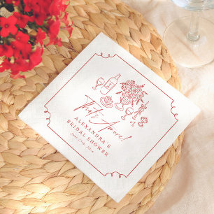 That's Amore! Whimsical Pizza & Wine Bridal Shower Napkins