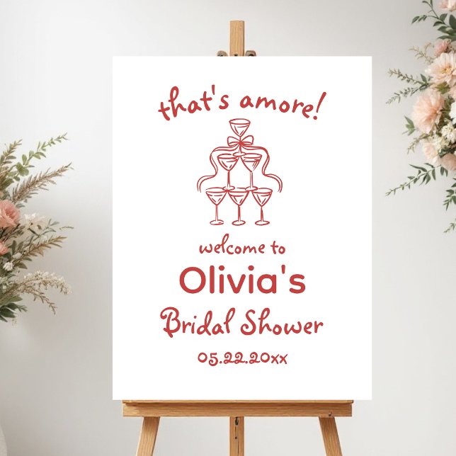 That's Amore Whimsical Red Bridal Shower Foam Board (Creator Uploaded)