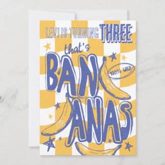 That's BANANAS Funny Monkey Wild Boy 3rd Birthday Invitation