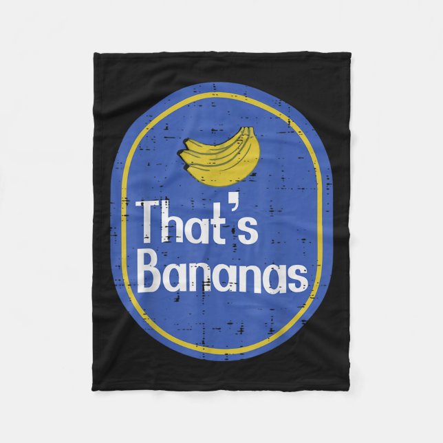 Thats Bananas Sticker Fruit Costume Halloween Men  Fleece Blanket (Front)