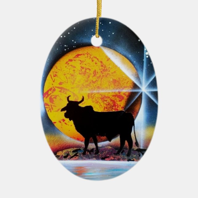 That's Bull Ceramic Ornament (Front)