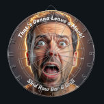That's Gonna Leave A Mark Funny Dart Board<br><div class="desc">Bull's Eye in your Face Humorous Dartboard Whether you're a pro or just playing for fun, this hilarious dartboard brings personality to your throws—because even your target should have a reaction! Keep the current dart board image of a very surprised man, or replace it with your own. Every throw is...</div>