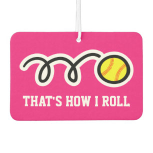 That's how i roll funny softball car air freshener