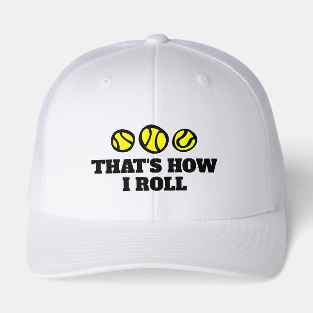 That's how i roll funny white tennis cap (Front)