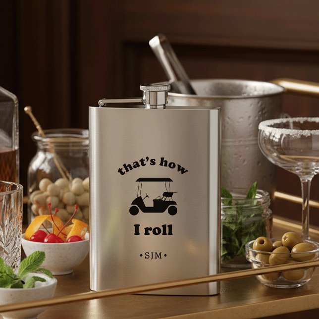 That's How I Roll | Monogrammed Golf Flask (Creator Uploaded)