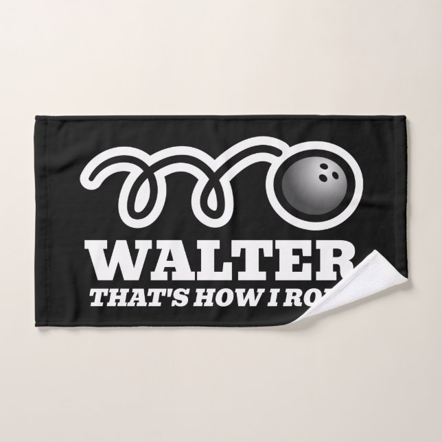 That's how we roll funny bowling ball personalized hand towel  (Hand Towel)