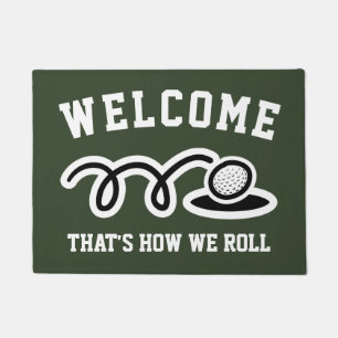 That's how we roll funny golf ball & quote welcome doormat
