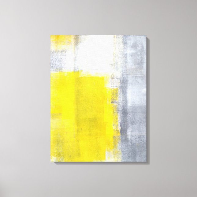 'That's It' Grey and Yellow Abstract Art Canvas Print (Front)