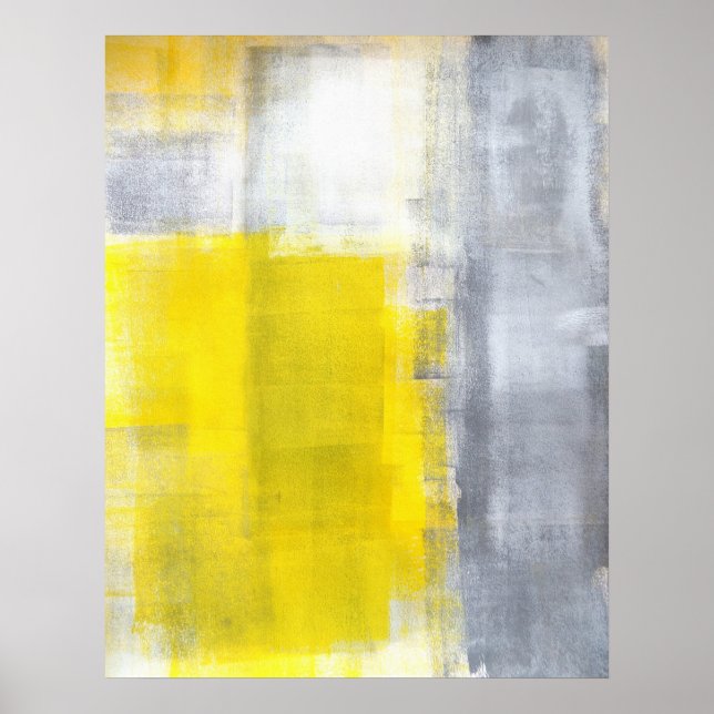'That's It' Grey and Yellow Abstract Art Poster (Front)