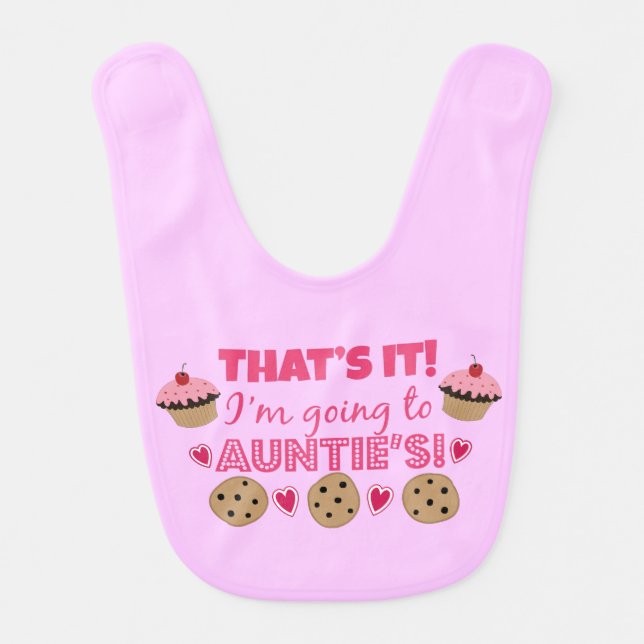 That's it! I'm going to Auntie's! Baby Girl Bib (Front)