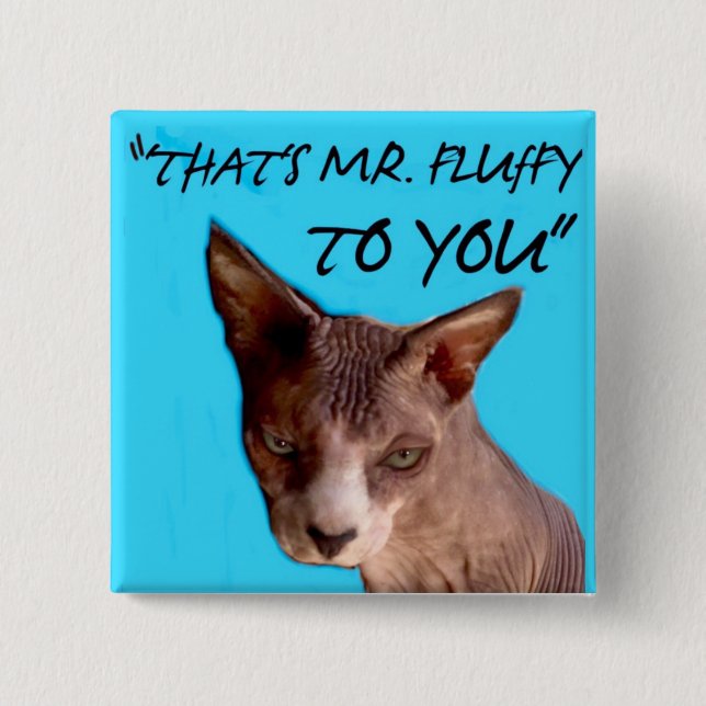 That's Mr Fluffy to You,  2"x 2" button (Front)