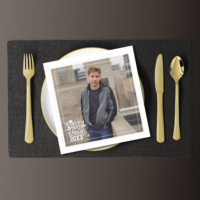 That's My Boy Class of 20XX Photo Graduation Napkins (Creator Uploaded)