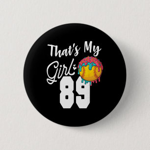That's My Boy Softll 89 Number Mom Dad Number #89 Button