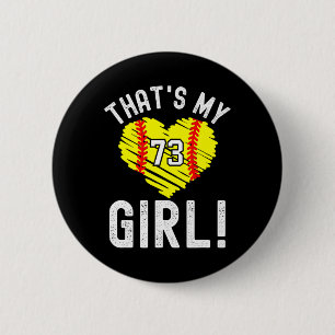 That's My Girl Vintage Number #73 Heart Softll Mom Button