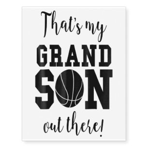 Thats my grandson basketball grandma grandpa gift temporary tattoos