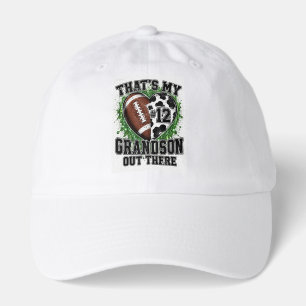 That's My Grandson Football Fan Cow Print Number 1 Hat