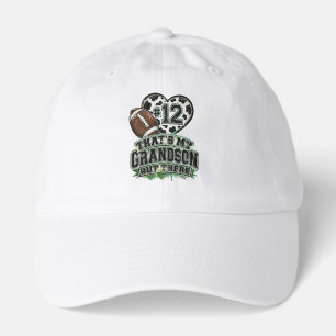  That's My Grandson Football Fan Cow Print Number  Hat