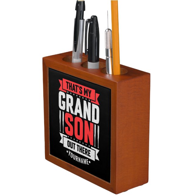 That's My Grandson Out There Baseball Desk Organizer (In Situ)