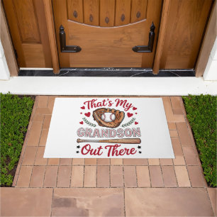 That's My Grandson Out There Baseball Grandma Doormat