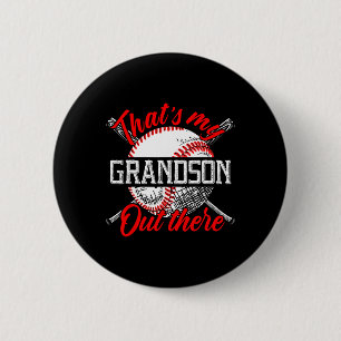 That's My Grandson Out There Baseball Grandma Moth Button