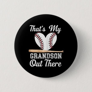That's My Grandson Out There Baseball Grandma Moth Button