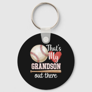 That's My Grandson Out There Baseball Grandma Moth Keychain