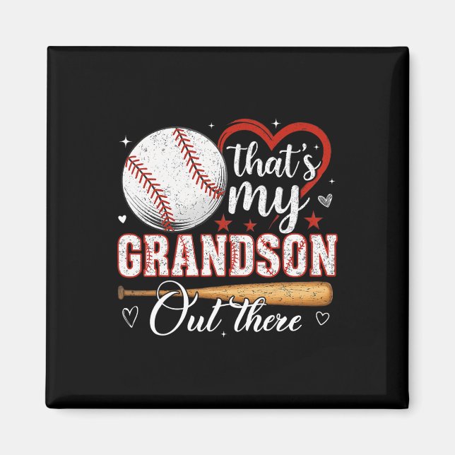 That's My Grandson Out There Baseball Grandma Moth Magnet (Front)